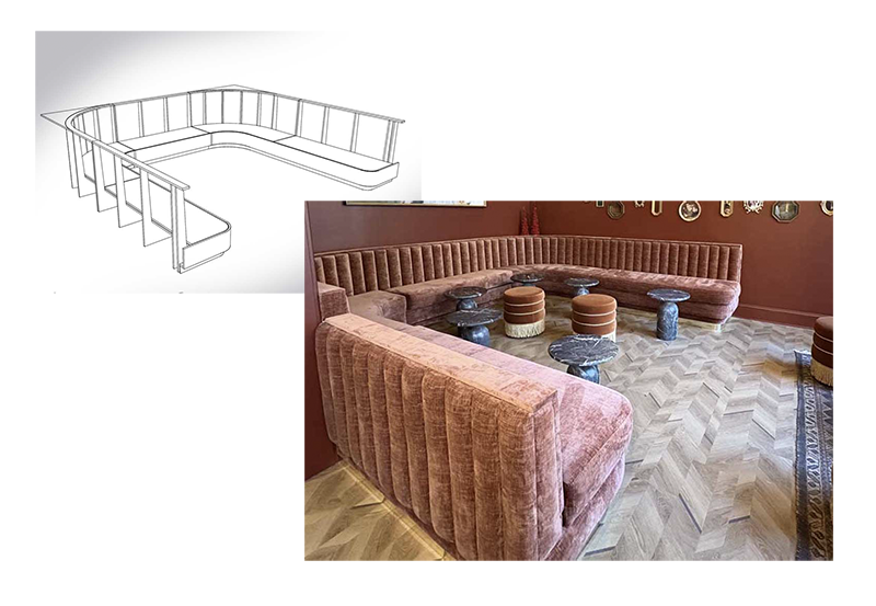 Encore Bar Banquettes Before AfterB